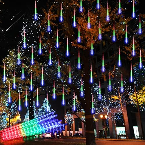 Aluan Meteor Shower Lights Outdoor Christmas Light 16Inch 360LED Multicolor by Aluan