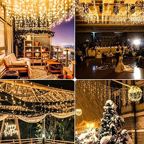 Icicle Lights for Outside 33FT 400 LED Warm White Christmas Lights - Image 6