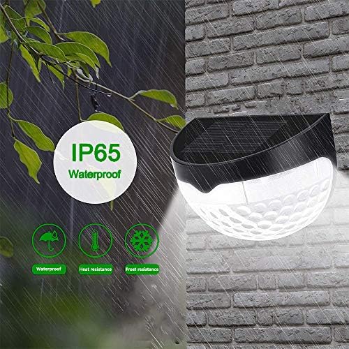 KBP Solar Fence Lights Outdoor Decorative Garden Lights Waterproof Wall Lights for Patio, Yard, Stairway (Black) - Image 4