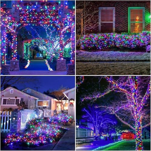 LAMPHOME 165ft Pastel Easter Lights String, Christmas Mini Light,500 LED with 16 Light Modes, Fairy Lights Plug in for Outdoor Xmas Trees Garland Wreath Holiday Decorations (7colors Multicolor) - Image 5