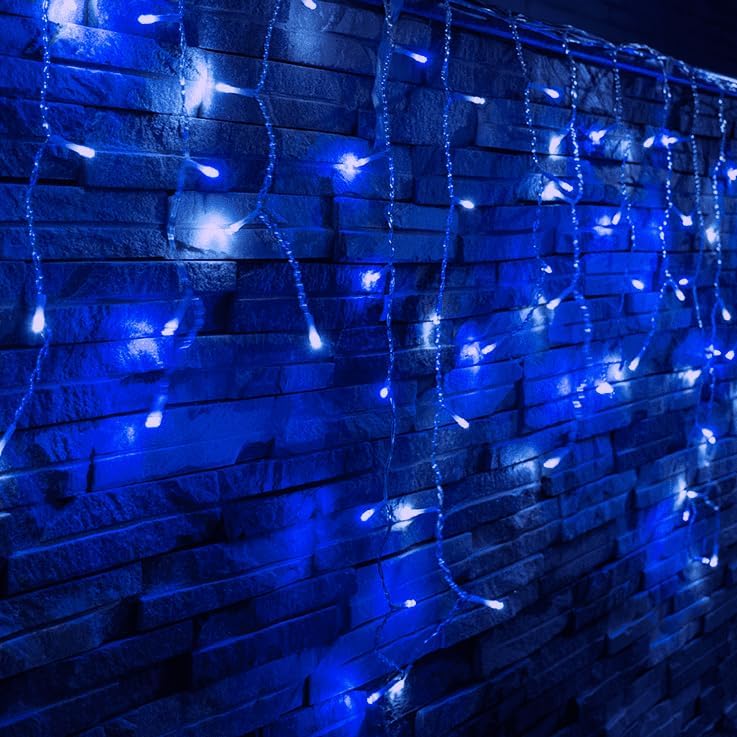 YOLIGHT 13ft 96 LED Icicle String Lights with Memory Function Controller, Indoor Room Curtain Fairy Lights Hanging Decoration for Halloween Patio Garden Bedroom Christmas Wedding (Blue) - Image 4