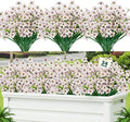 24 Pcs Artificial Flowers for Outdoor, Plastic Fake Flowers Decor, White by Lnoicy
