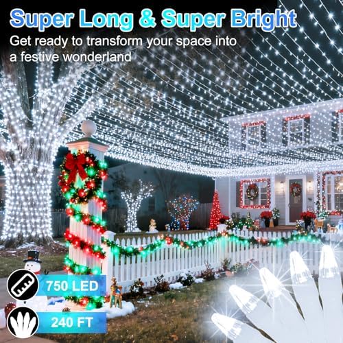750 LED 240FT Christmas String Lights Outdoor, 12 Pro Modes with Timer - Image 2