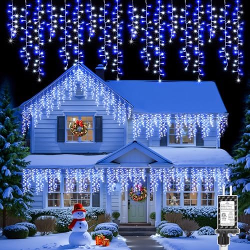 Brightown Icicle Christmas Lights Outdoor,40FT 1200LED Cluster Icicle Light by Brightown