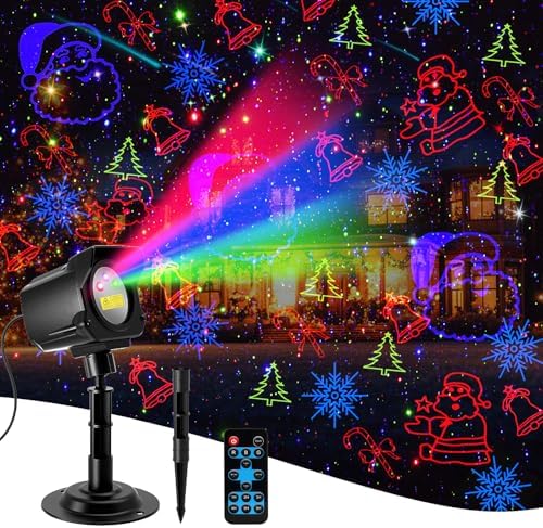 Laser Christmas Projector Lights Outdoor, 2025 Upgraded 3 Color Halloween Light Projector with Christmas Decorative Patterns, Waterproof, Indoor Holiday Decoration, Home Decor, Party, Garden by Yivsen
