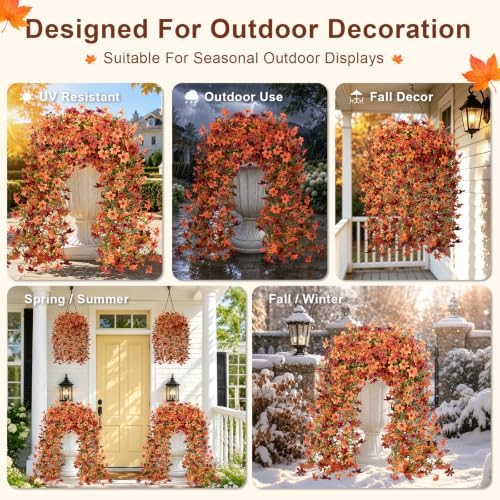 Artificial Hanging Flowers for Outdoors, 2 PCS 344-Bloom UV Resistant Mums - Image 4