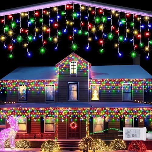Lomotech Christmas Icicle Lights - 65Ft Christmas Lights,Multicolor - Image 7