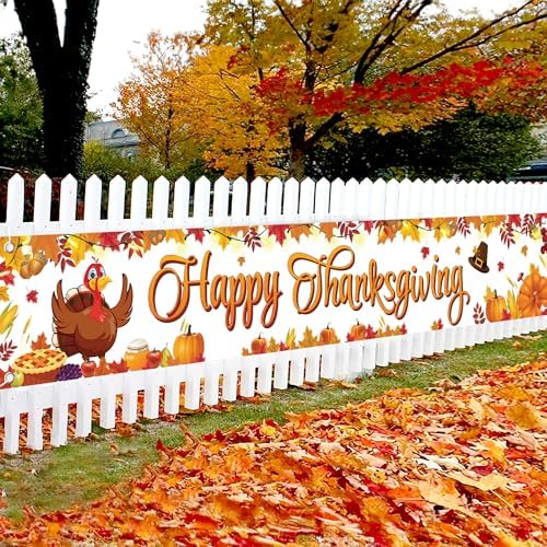 KatchOn Happy Thanksgiving Banner Outdoor 120x20 Inch by KatchOn