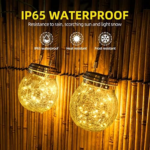ROSHWEY Solar Lantern Gifts for Women, 4 Pack Hanging Garden Decor Lights Outdoor Waterproof with 30 LED for Halloween Christmas Easter Gift - Image 6