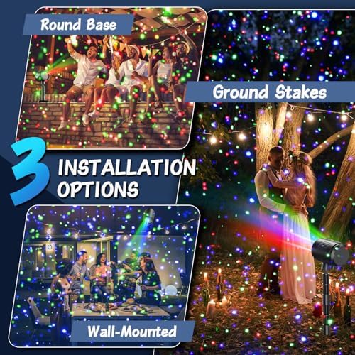 Christmas Projector Lights Outdoor, Holiday Lights Projector with Moving RGB 3 Color Starry Light Show with RF Remote, Waterproof Holiday Decor for Garden Patio, Party, Christmas, Halloween, New Year - Image 5