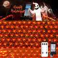JMEXSUSS 360 LED Halloween Net Lights, Orange, 12ft x 5ft by JMEXSUSS