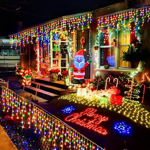Christmas Lights Outdoor, 49FT 480 LED Ice Lights for Outside, 90 Drops Ice String Lights with 8 Modes, Waterproof Timer & Memory for Outside Decor, Yard, Garden, Eaves, Patio, Party (Multicolor) - Image 6