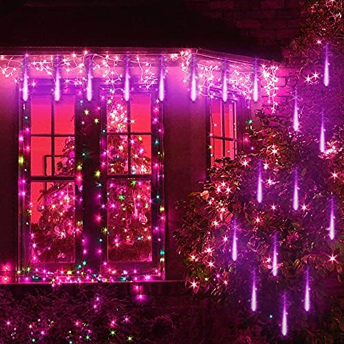 Purple Meteor Shower Lights for Halloween Christmas Decor Yard Outside - Image 3