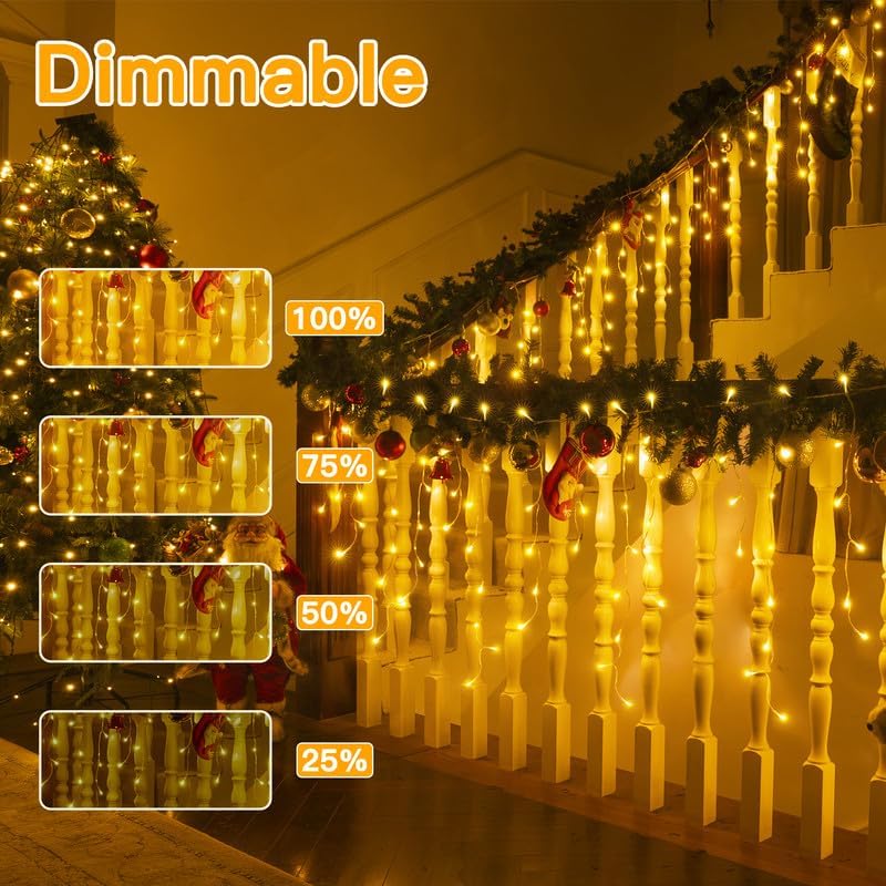 Ollny Icicle Lights for Outside 306LED 25FT, Color Changing Christmas Light with Remote 11 Modes Timers Waterproof, Plug in Connectable Hanging Lights for Outdoor Indoor House Roof Holiday - Image 5