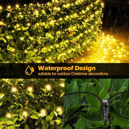 BlcTec Christmas Lights Outdoor 360 LED 9.8ft x 6.6ft Christmas Net Lights with 8 Modes, UL Certified, Timer, Connectable, Waterproof for Bushes, Shrubs, Yard Outdoor Xmas Decorations, Warm White - Image 5
