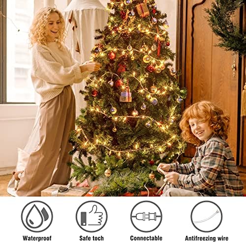 Hopolon Clear Christmas Lights Set,2Pack 50Count 13Feet Incandescent Bulb Mini String Lights with White Wire for Indoor Christmas Tree Garland Birthday Wedding Party Festival Decoration,Warm White - Image 4