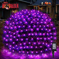 BlcTec Halloween Net Lights, 200 LED 8.4ft x 5.2ft Purple Halloween Lights with 8 Modes, Timer, Connectable, Waterproof and Green Wire Design for Trees, Bushes Outdoor Decorations by BlcTec