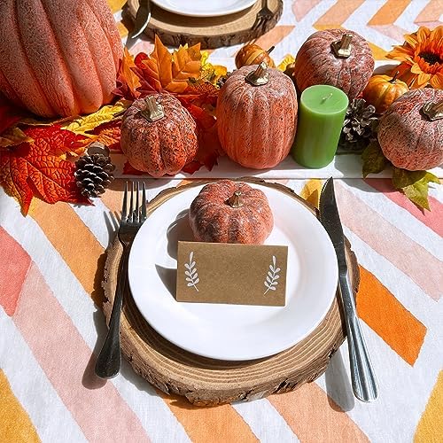 Winlyn 7 Pcs Assorted Orange and Black Artificial Pumpkins Harvest Decorative Pumpkins for Rustic Farmhouse Fall Wedding Thanksgiving Halloween Table Centerpiece Mantel Shelf Seasonal Décor - Image 5