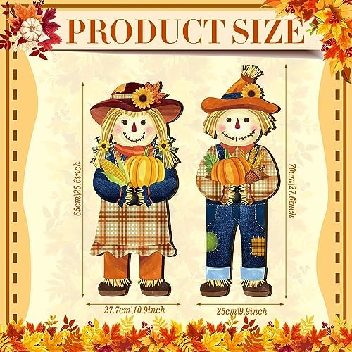 Barydat 2 Pcs Fall Welcome Sign for Front Porch Thanksgiving Decor Outdoor - Image 2