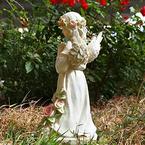 Panven Garden Decor Angel Statue, Outdoor Patio Garden Sculptures & Statues, Solar Yard Decorations Lawn Ornaments Figurines for Outside - Image 5