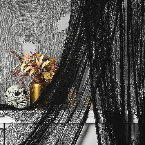 300 x 80 Inch Halloween Creepy Cloth, Black Halloween Scary Spooky Cloth by Watayo