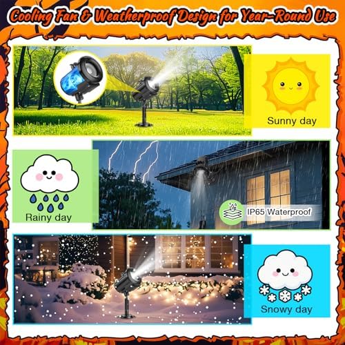 12 in 1 Halloween Ghost Projector Light Waterproof Outdoor Decor - Image 6