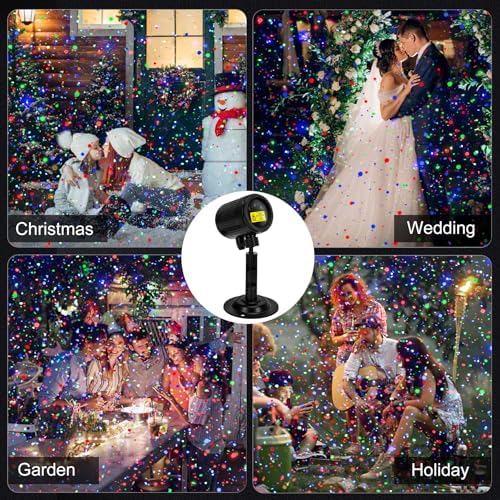 Laser Christmas Projector Lights Outdoor, Outdoor Garden Yard Moving Firefly Landscape Lights Waterproof RGB, Christmas Decorations Light with Remote Control - Image 2