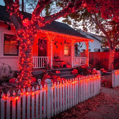 Nisocy 400FT Red Christmas String Lights with Remote, Green Wire LED Mini Lights, 8 Modes, Timer, Plug-in Indoor Outdoor Lights for Large Trees, Fences, Valentine’s Day, Halloween and Christmas Decor - Image 6