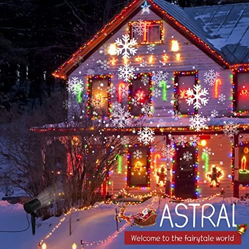 2 Pack Christmas Snowflake Projector Lights Outdoor, Led Rotating Snowfall Show Lights Waterproof Landscape Decorative Christmas Light Lighting for Xmas Holiday Garden Indoor Home Decoration Show - Image 2