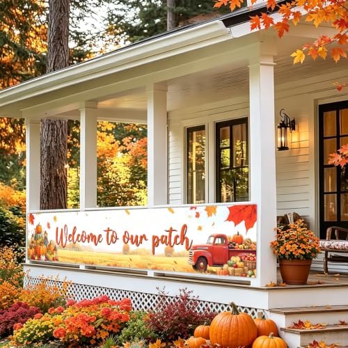 Welcome to Our Patch Fall Banner Pumpkin Patch Thanksgiving Yard Sign Decor - Image 4