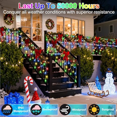 1332 LED 132FT Christmas Icicle Lights, 296 Drops, 12 Modes, Multicolor - Image 4
