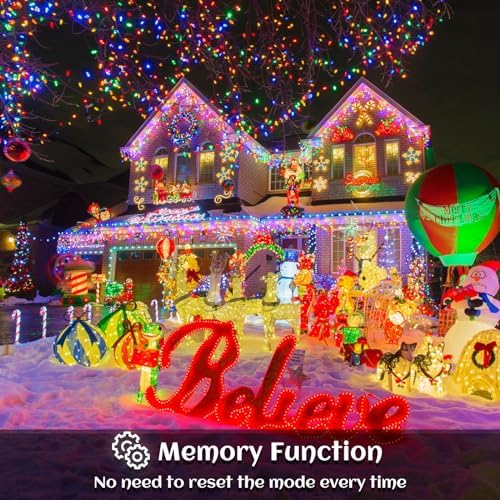 132ft Christmas Lights Outdoor 1280LED Icicle Lights for Outside Multicolor - Image 3