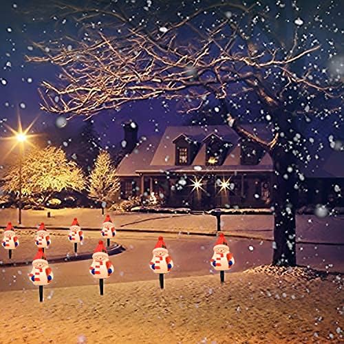 Christmas Snowman Pathway Stakes Lights 7Ft C7 Outdoor Landscape String Light with 4 Snowman Driveway Markers(E12 Base 5w) for Patio Yard Garden Lawn Decoration 1 Pack, White - Image 7