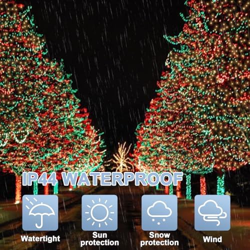 165 FT 500LED Red Green Warm String Lights Indoor Outdoor, Connectable Christmas Tree Lights Waterproof 16 Modes with Timer, Fairy Twinkle Light Plug in for Bedroom Wedding Party Xmas Decorations - Image 4