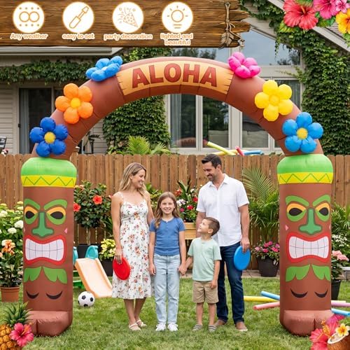 10 Ft Luau Hawaiian Inflatable Archway LED Lighted Aloha Arch - Image 5