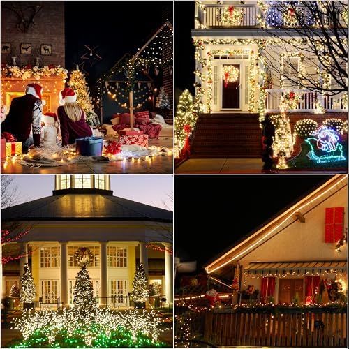 LAMPHOME 33ft Christmas Decorative Mini Lights, 100 LED Transparent Wire Fairy Starry String Lights Plug in, 16 Lighting Modes, for Indoor Outdoor Xmas Tree Wedding Party Decoration (Warm White) - Image 5