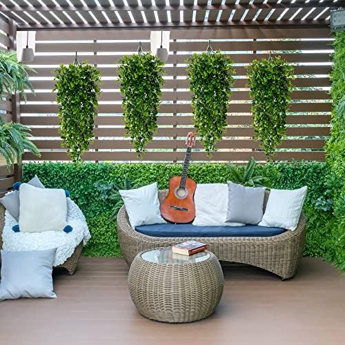 Sggvecsy 6 Pack Artificial Hanging Plants Fake Hanging Plant Faux Hanging Eucalyptus UV Resistant Plastic Plants for Indoor Outdoor Room Wall Wedding Patio Porch Decor - Image 5