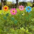 Metal Flowers for Outside, 4-Pack Decorative Garden Stakes by KEDONCHEN