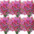 Ouddy Decor 16 Pcs Artificial Flowers for Outdoors Decor, Purple & Rose Red by OuddyDecor
