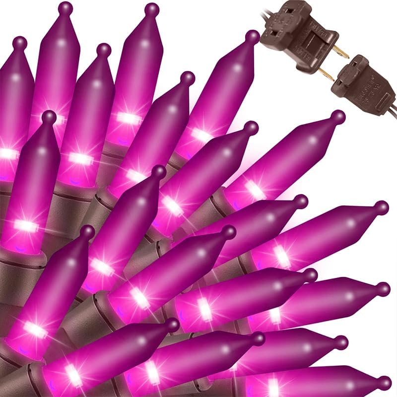 LAMPHOME Purple Halloween Lights Indoor Outdoor, 19.6ft 100 Count Christmas String Lights Plug in for Christmas Tree, Bedroom Garden Party Xmas Decorations by ULL