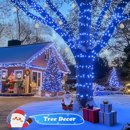 JMEXSUSS 250 LED Blue Christmas Lights, Halloween String Lights Plug in - Image 4
