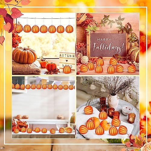 Tigeen 12 Pcs Fall Pumpkin Tree Ornaments Autumn Hanging Decor, Classic - Image 6