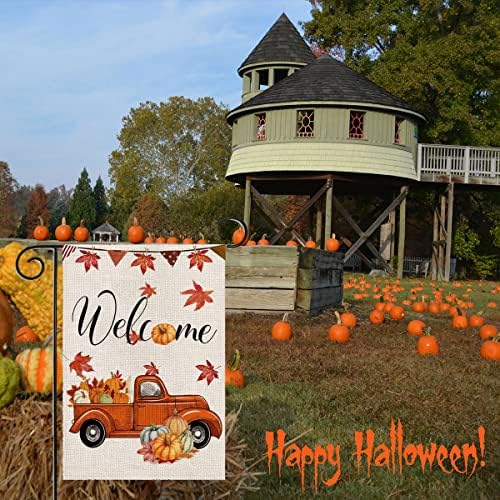 Happy Thanksgiving Garden Flags 12x18 inch Turkey with Pumpkins Double Sided Seasonal Yard Flag for Fall Harvest Autumn House Decoration Outdoor - Image 6