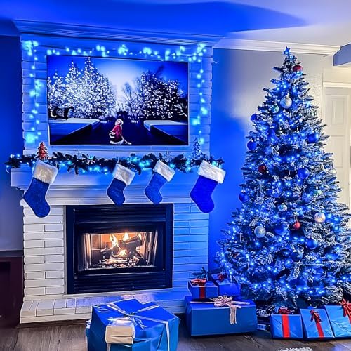 JMEXSUSS 150 LED Blue String Lights Indoor, Blue Halloween Lights Outdoor - Image 4