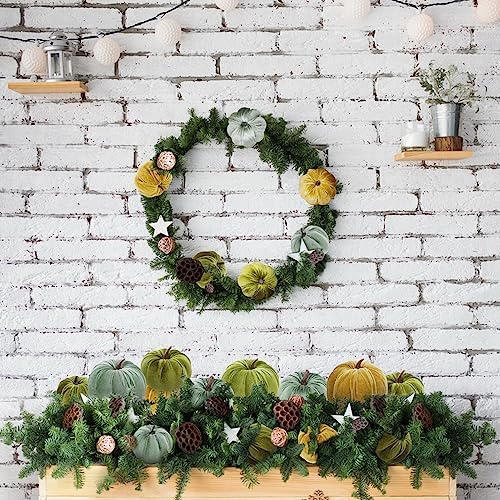 Woration 18pcs Small Velvet Fake 3 Size Artificial Pumpkins Fall Decoration - Image 3