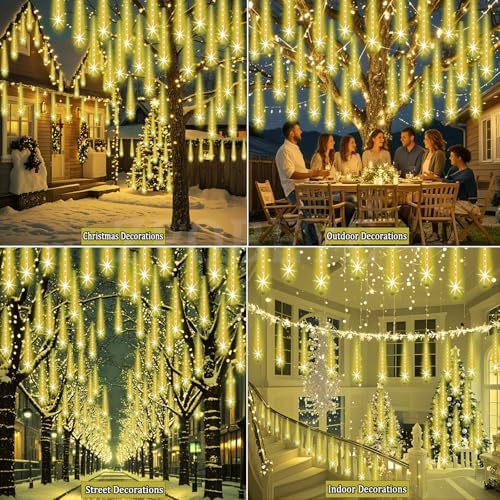 Outdoor Meteor Shower Christmas Lights, Falling rain Drop Lights - Image 4