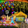 Color Changing Christmas Lights, 2 Pack Total 98FT 960 LED Ice Lights for Outside with 180 Drops, 11 Modes Warm White to Multicolor Ice String Lights for Christmas Eaves Party Decorations by Heceltt