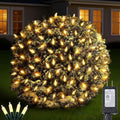 Led Christmas Net Lights Outdoor Connectable, 120LED 5ft x 6ft Waterproof 8 Modes Black Wire 29V Plug in Mesh Lights for Garden Yard Bushes Trunk Tree Decor by DolunvoLLC