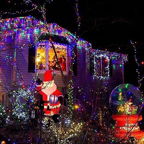 Toodour Christmas Icicle Lights Outdoor, 1224 LED 100ft 8 Modes Fairy Icicle String Light with 204 Drops, Led Christmas Lights Twinkle for Holiday, Party, Wedding, Eaves, Xmas Decorations (Multicolor) - Image 5