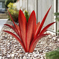 TOMBABY Enlarge Thickened Wind Resistant Metal Agave Garden Art Metal Plant Country Garden Sculpture Statue Outdoor Decoration Agave Metal Plant Courtyard Garden Lawn Ornament Gift (1, 12 Leaves red) by TOMBABY